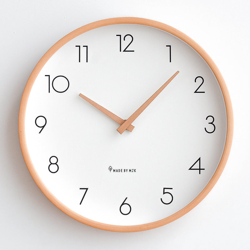 Nordic Minimalist | Modern Wall Clock with Silent Sweep Movement | Elegant Wood Decor for Home Spaces