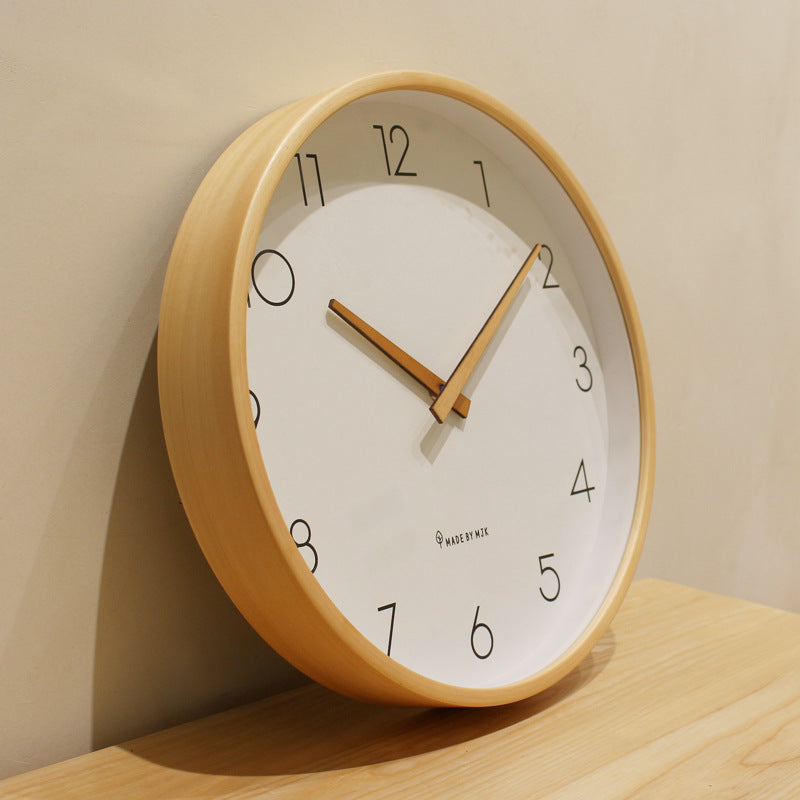 Nordic Minimalist | Modern Wall Clock with Silent Sweep Movement | Elegant Wood Decor for Home Spaces