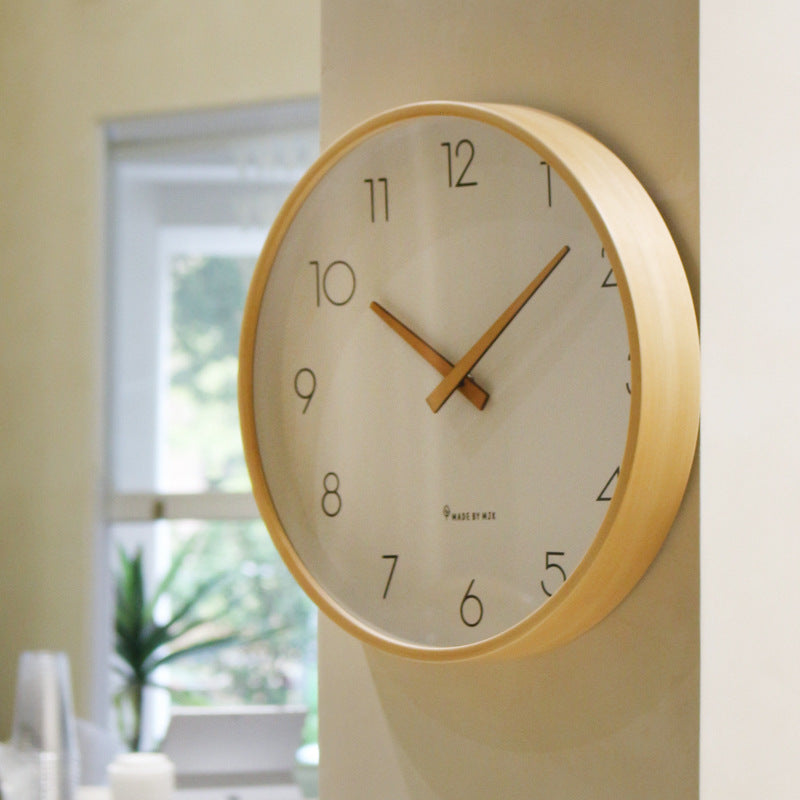 Nordic Minimalist | Modern Wall Clock with Silent Sweep Movement | Elegant Wood Decor for Home Spaces