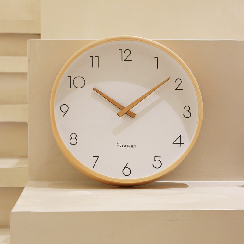 Nordic Minimalist | Modern Wall Clock with Silent Sweep Movement | Elegant Wood Decor for Home Spaces
