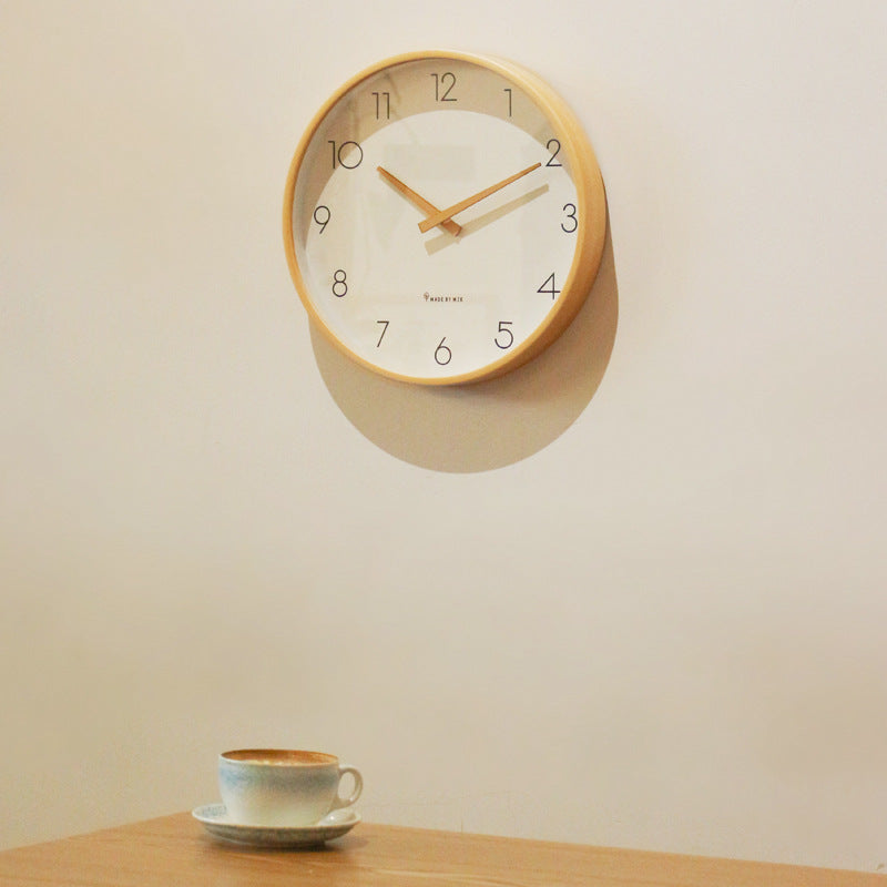 Nordic Minimalist | Modern Wall Clock with Silent Sweep Movement | Elegant Wood Decor for Home Spaces