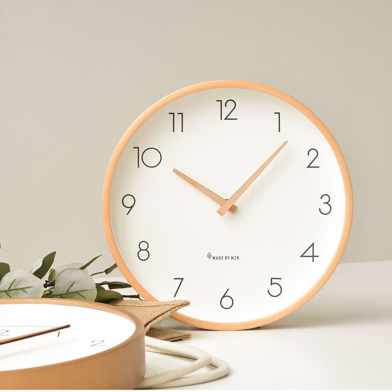 Nordic Minimalist | Modern Wall Clock with Silent Sweep Movement | Elegant Wood Decor for Home Spaces