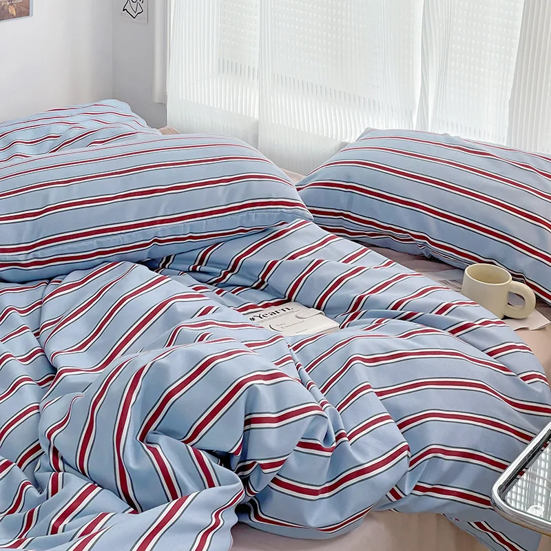 Nordic Stripes | Bedding Set with Soft Cotton Duvet Cover & Pillowcases | Cozy Scandinavian Style for Comfortable Sleep