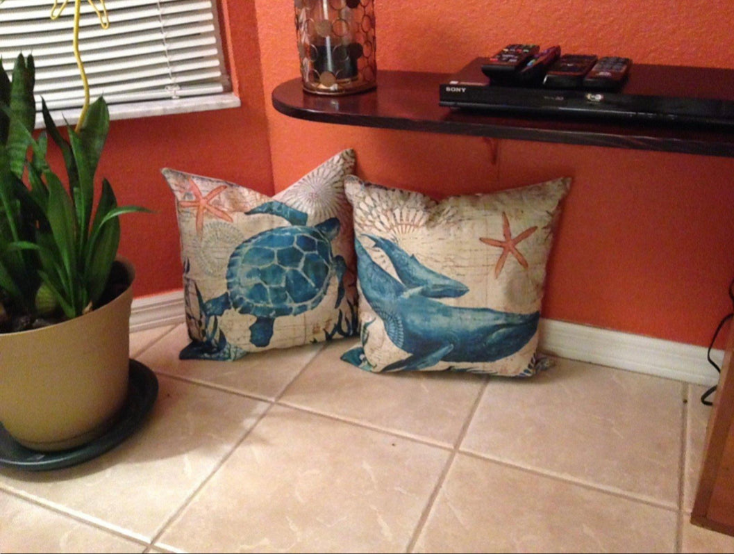 Ocean Bliss Collection | Coral-Themed Pillowcases with Concealed Zipper | Soft Linen for Cozy Home Decor