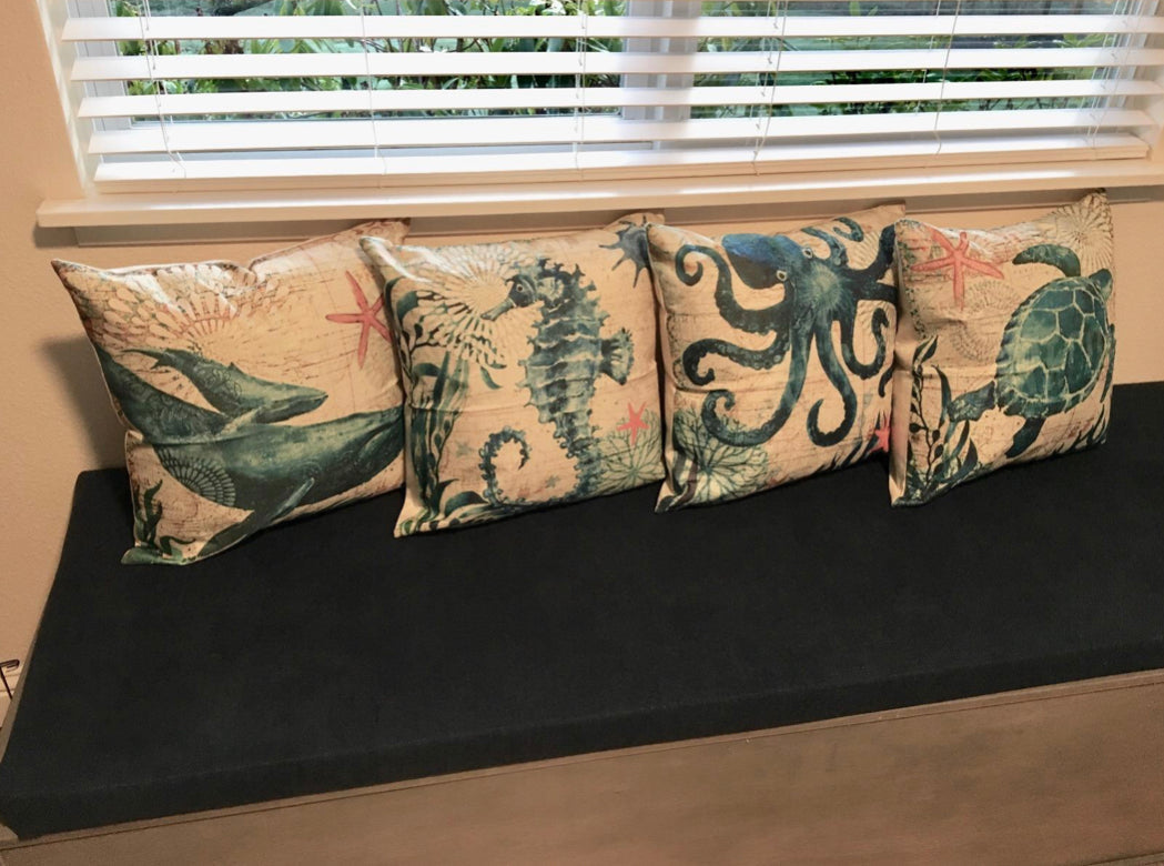 Ocean Bliss Collection | Coral-Themed Pillowcases with Concealed Zipper | Soft Linen for Cozy Home Decor