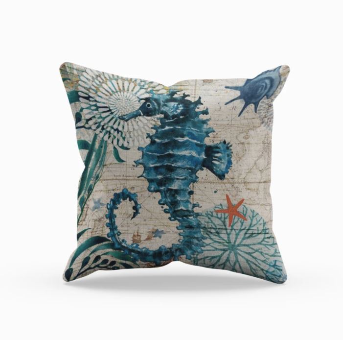 Ocean Bliss Collection | Coral-Themed Pillowcases with Concealed Zipper | Soft Linen for Cozy Home Decor