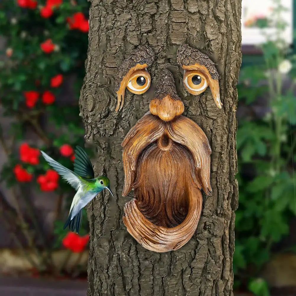Old Man Tree Face Sculpture | Unique Garden Decor for Enchanting Outdoor Spaces
