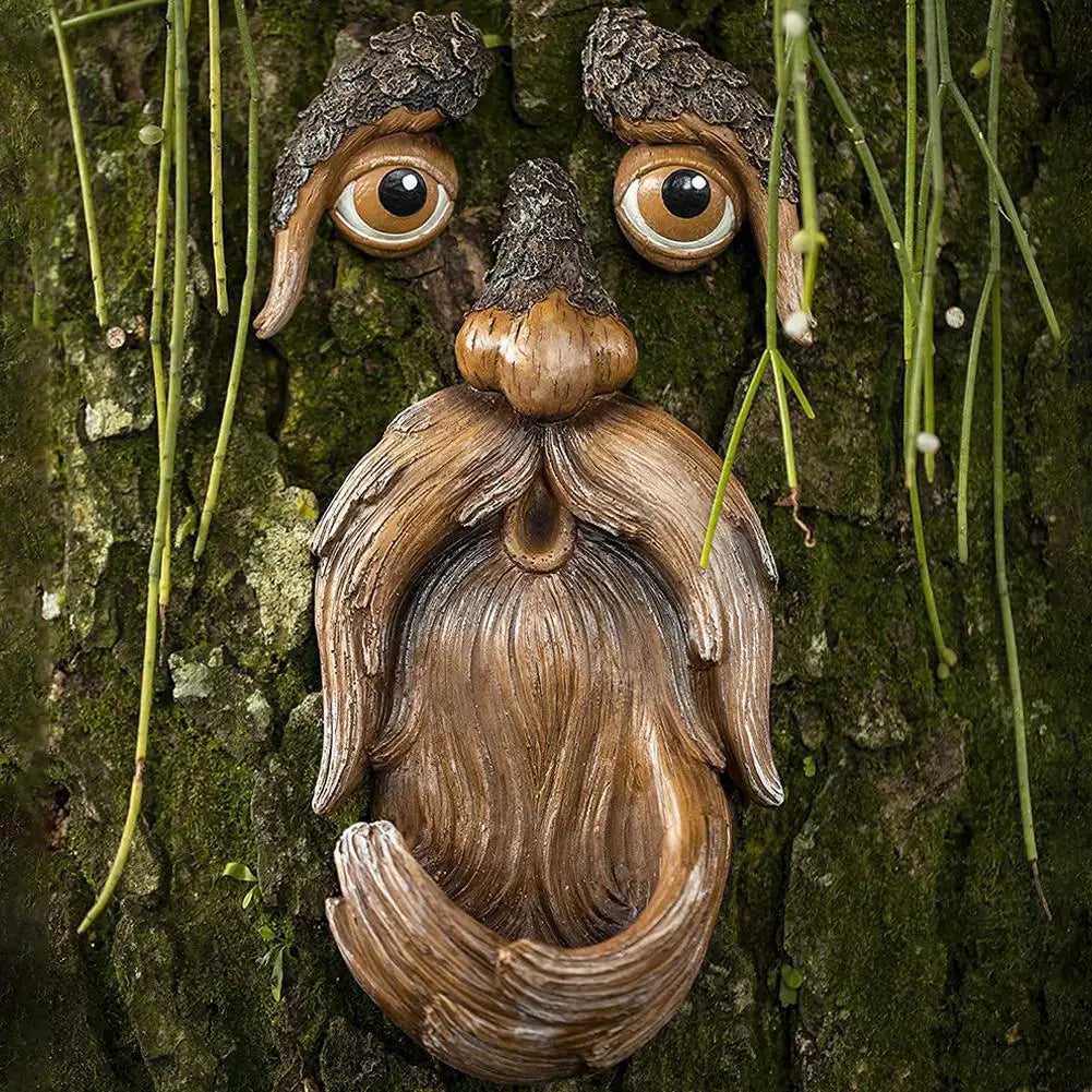 Old Man Tree Face Sculpture | Unique Garden Decor for Enchanting Outdoor Spaces
