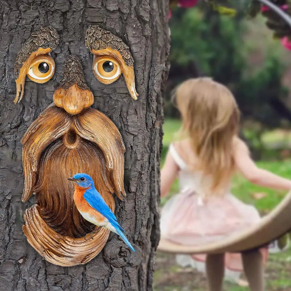 Old Man Tree Face Sculpture | Unique Garden Decor for Enchanting Outdoor Spaces