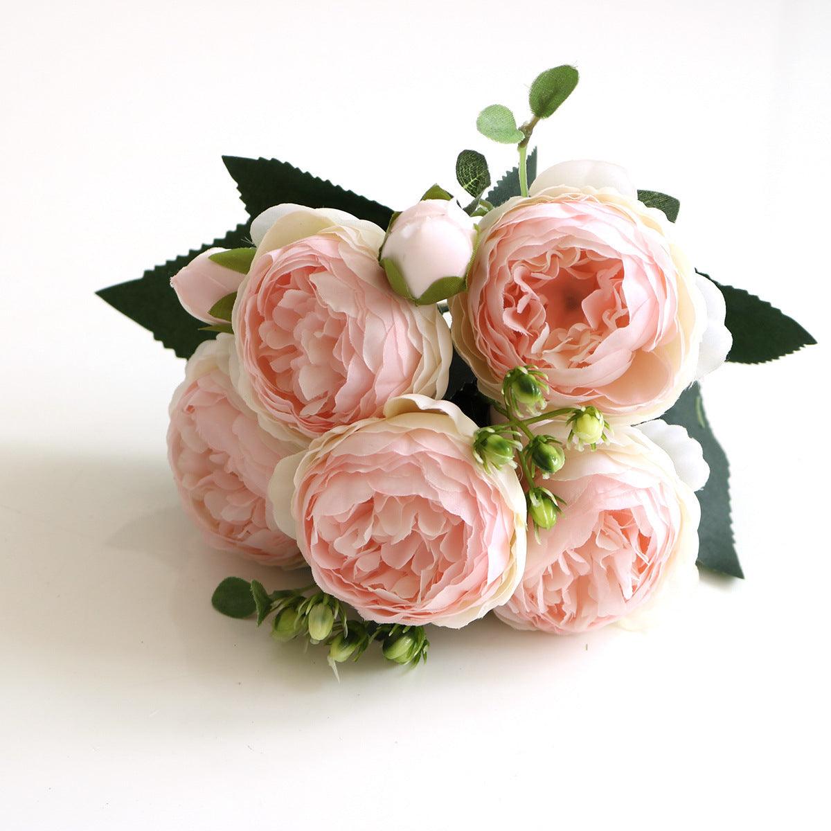 Peony Dreams | Artificial Flower Bouquet with Realistic Silk Design | Vibrant Colors for Stunning Home Decor