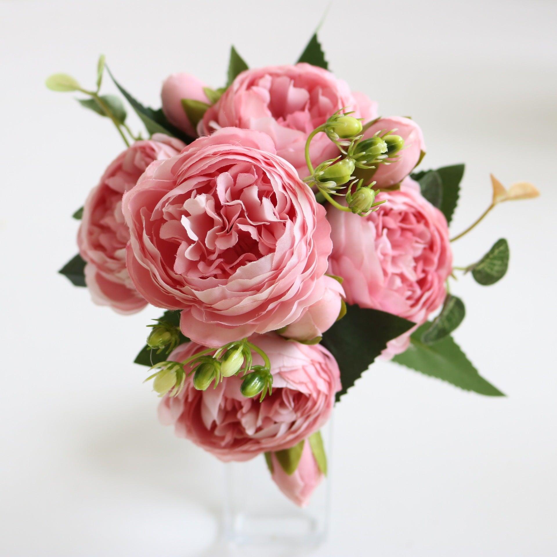 Peony Dreams | Artificial Flower Bouquet with Realistic Silk Design | Vibrant Colors for Stunning Home Decor