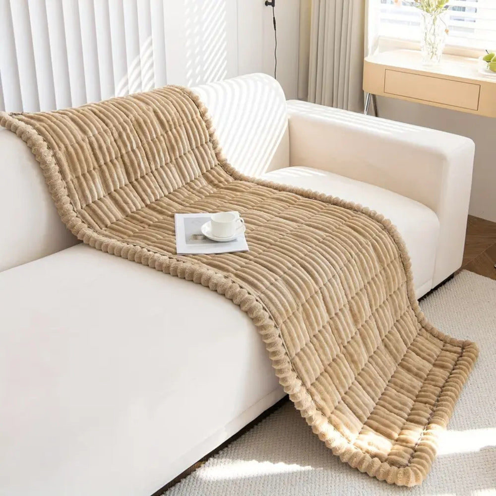 Plush Sofa Cover with Handcrafted Pleated Edges | Cozy Protection for Dogs