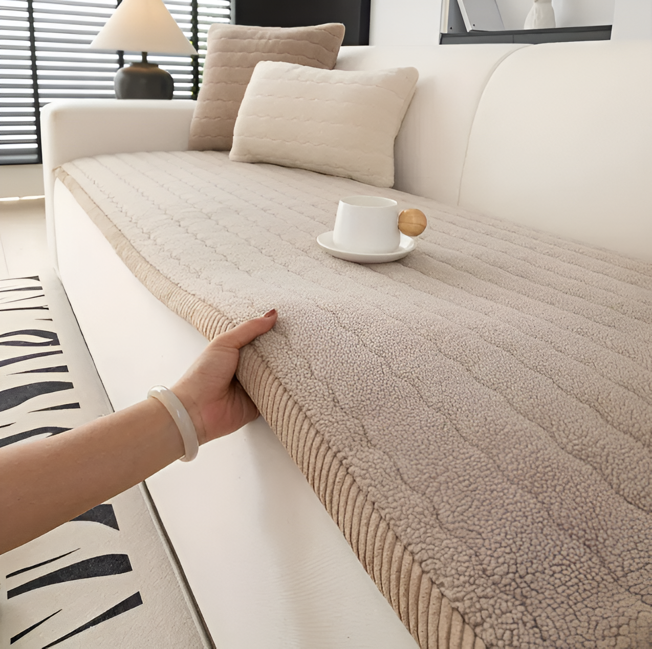 PolyesPlush | Non-Slip Sofa Cover with Pet-Resistant Design | Stylish Protection for Clean Furniture