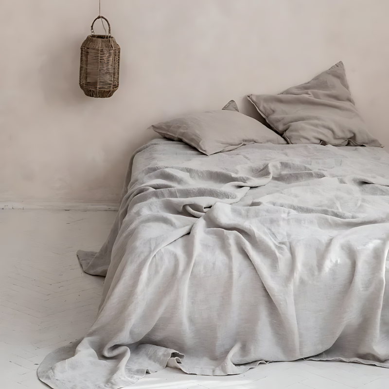 Premium Linen Bed Sheet Set with Exceptional Airflow | Hypoallergenic Comfort for Restful Sleep