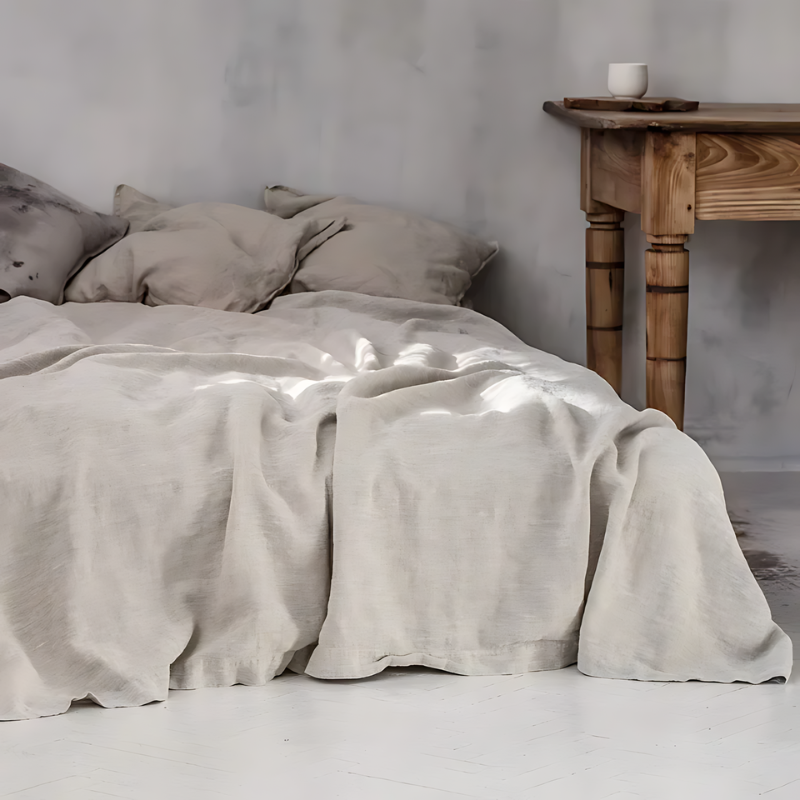 Premium Linen Bed Sheet Set with Exceptional Airflow | Hypoallergenic Comfort for Restful Sleep