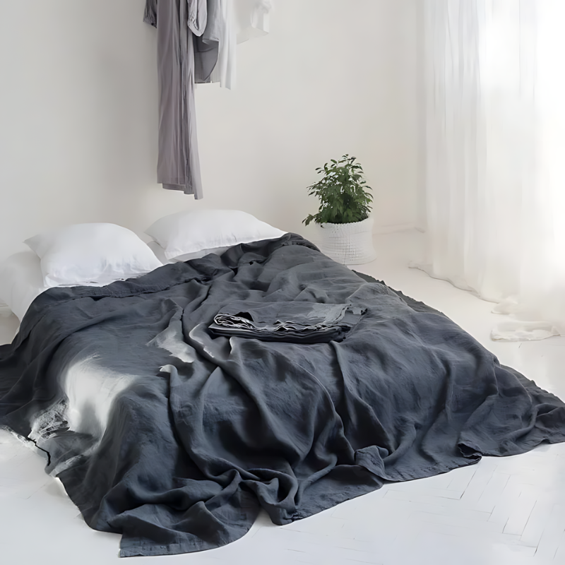 Premium Linen Bed Sheet Set with Exceptional Airflow | Hypoallergenic Comfort for Restful Sleep