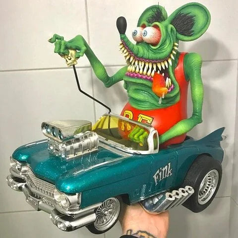 Rat Fink Collectible Model Toy | Handcrafted Vintage Halloween Decoration with Unique Details for Nostalgic Decor