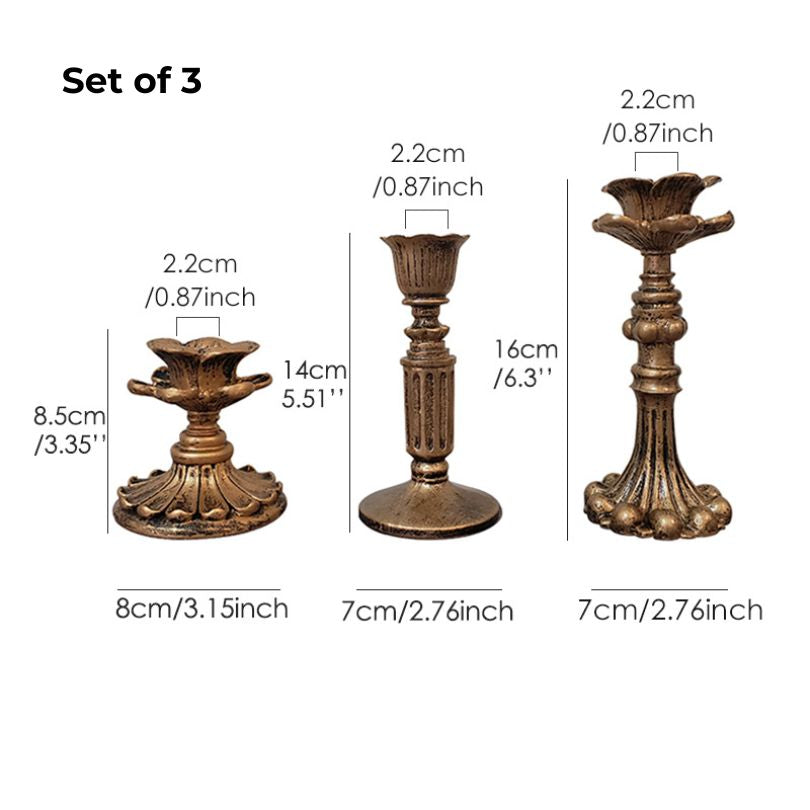 Rustic Gold Candle Holder | Elegant Design for Cozy Home Decor