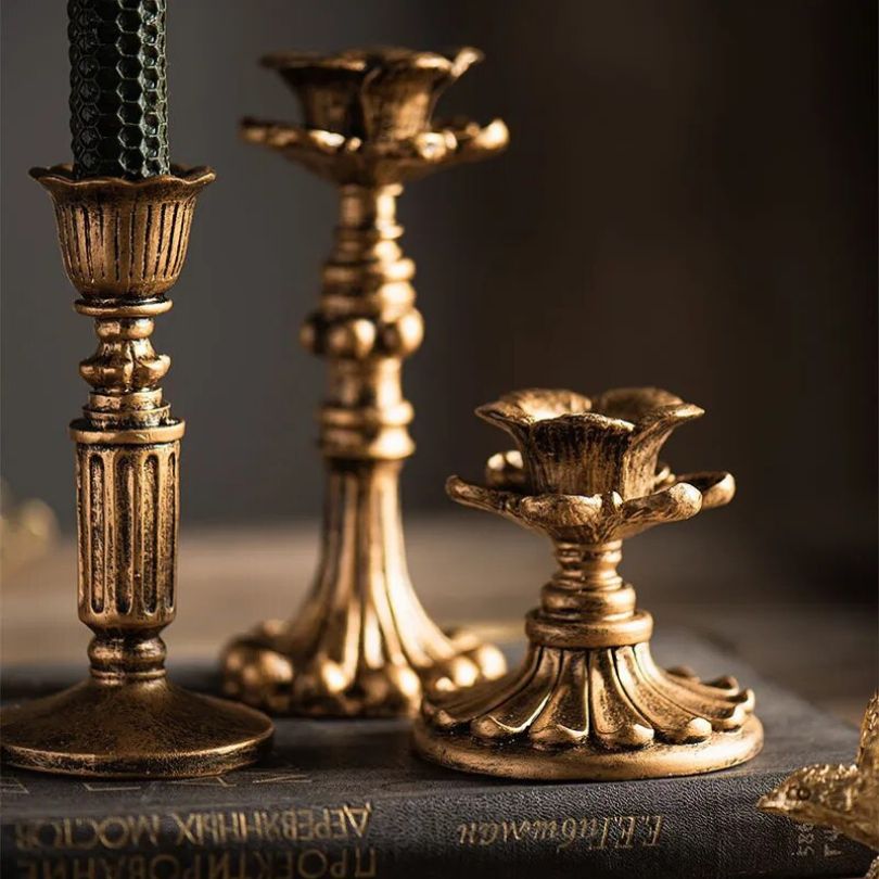 Rustic Gold Candle Holder | Elegant Design for Cozy Home Decor