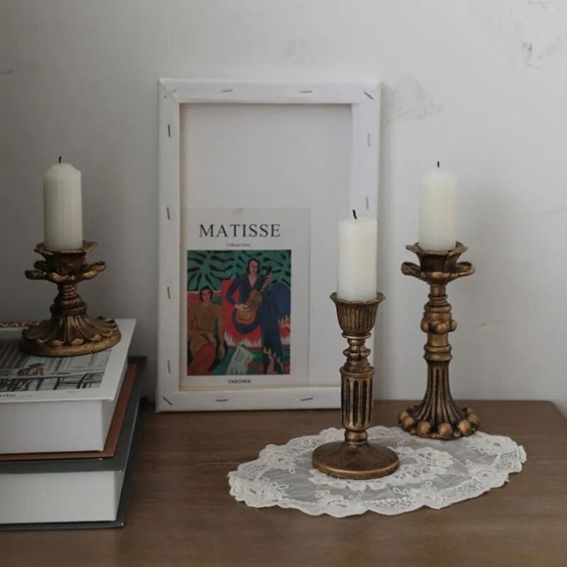 Rustic Gold Candle Holder | Elegant Design for Cozy Home Decor