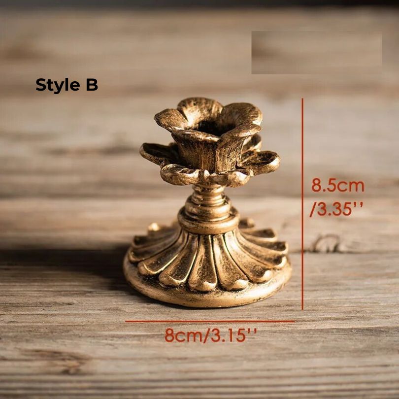 Rustic Gold Candle Holder | Elegant Design for Cozy Home Decor