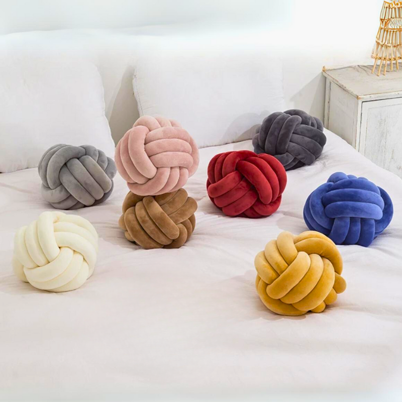 Scandinavian Velvet Knot Cushion with Plush Cotton Filling | Stylish Home Decor for Cozy Ambiance