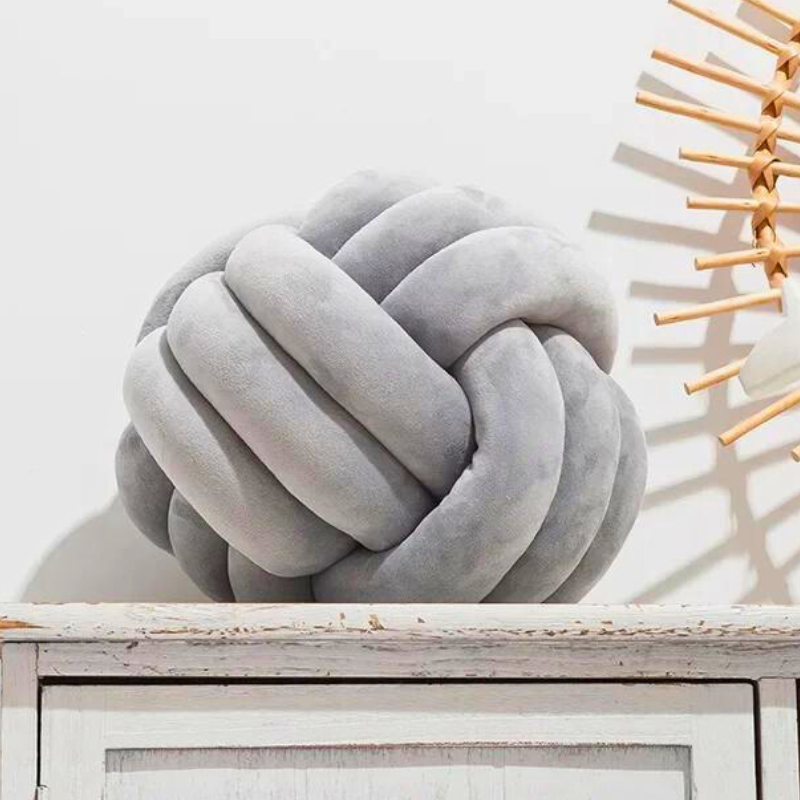 Scandinavian Velvet Knot Cushion with Plush Cotton Filling | Stylish Home Decor for Cozy Ambiance