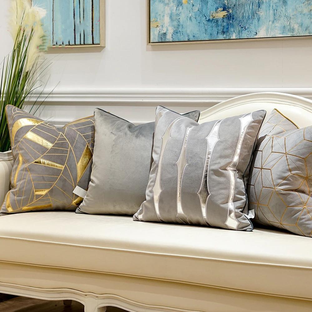 Sidian Luxury | Pillow Covers with Velvet Material & Golden Accents | Elegant Home Decor for Ultimate Comfort