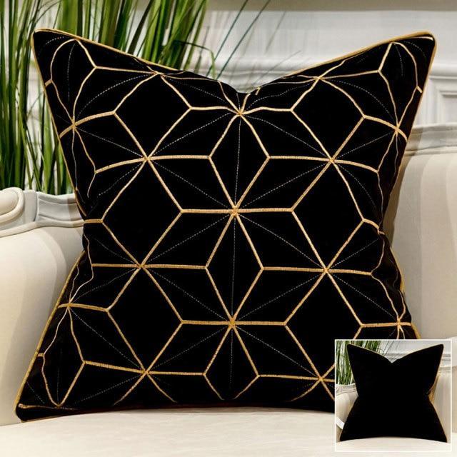 Sidian Luxury | Pillow Covers with Velvet Material & Golden Accents | Elegant Home Decor for Ultimate Comfort