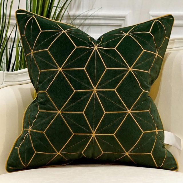 Sidian Luxury | Pillow Covers with Velvet Material & Golden Accents | Elegant Home Decor for Ultimate Comfort