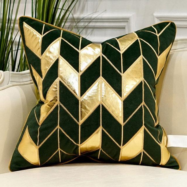 Sidian Luxury | Pillow Covers with Velvet Material & Golden Accents | Elegant Home Decor for Ultimate Comfort