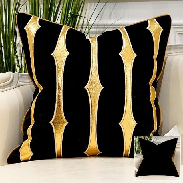 Sidian Luxury | Pillow Covers with Velvet Material & Golden Accents | Elegant Home Decor for Ultimate Comfort