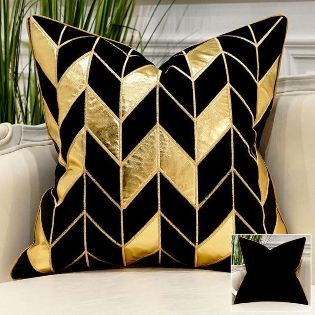 Sidian Luxury | Pillow Covers with Velvet Material & Golden Accents | Elegant Home Decor for Ultimate Comfort