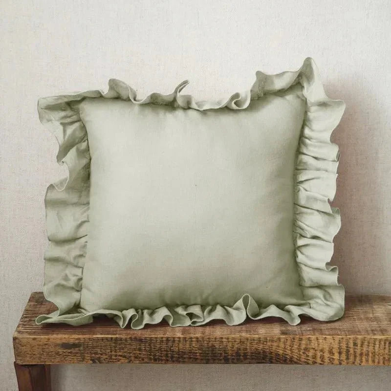 Soft Linen Ruffle Pillowcase | Elegant Design for Cozy Home Decor