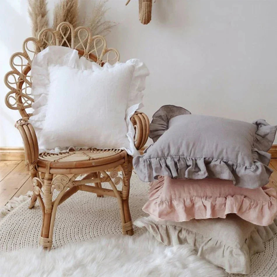 Soft Linen Ruffle Pillowcase | Elegant Design for Cozy Home Decor