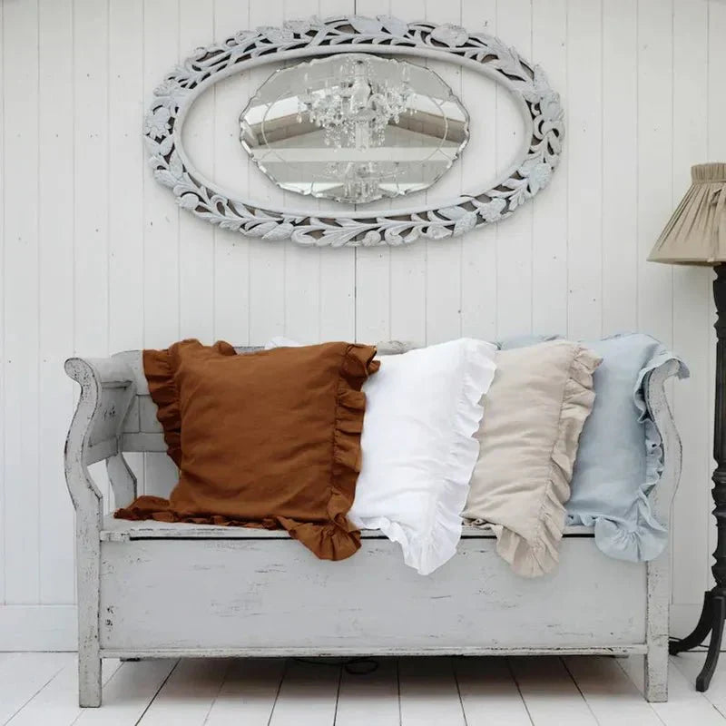 Soft Linen Ruffle Pillowcase | Elegant Design for Cozy Home Decor