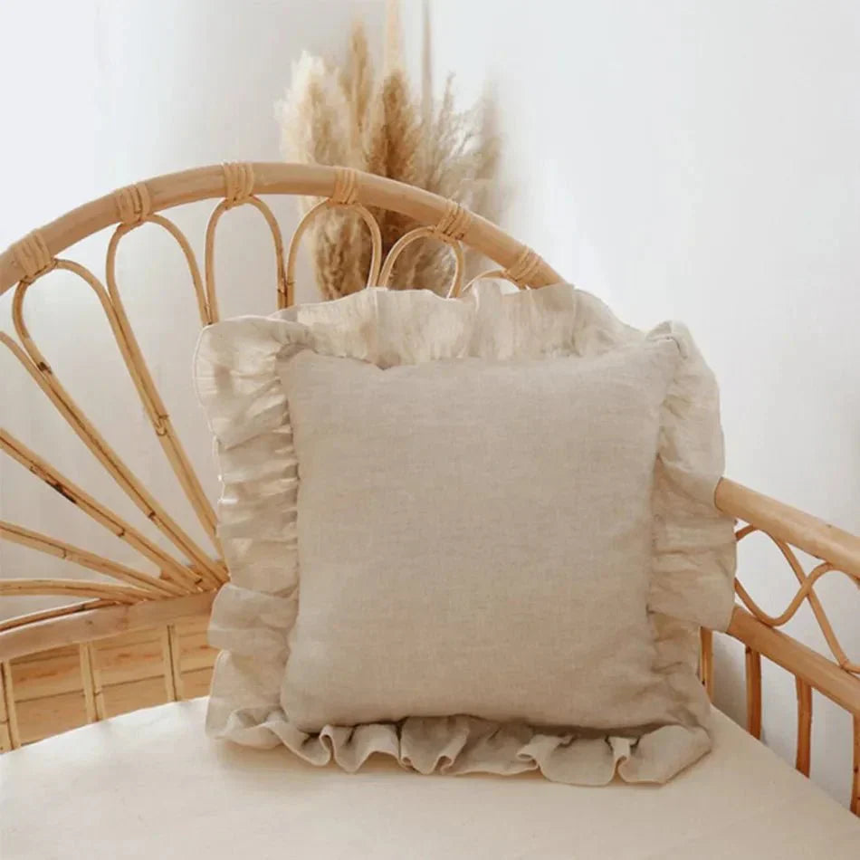Soft Linen Ruffle Pillowcase | Elegant Design for Cozy Home Decor