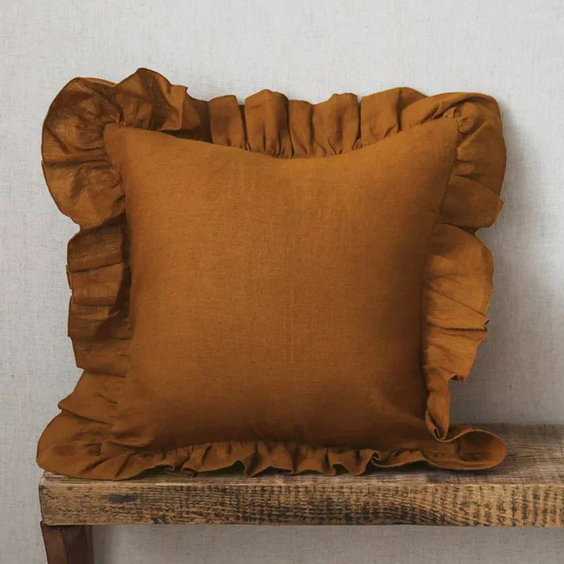 Soft Linen Ruffle Pillowcase | Elegant Design for Cozy Home Decor