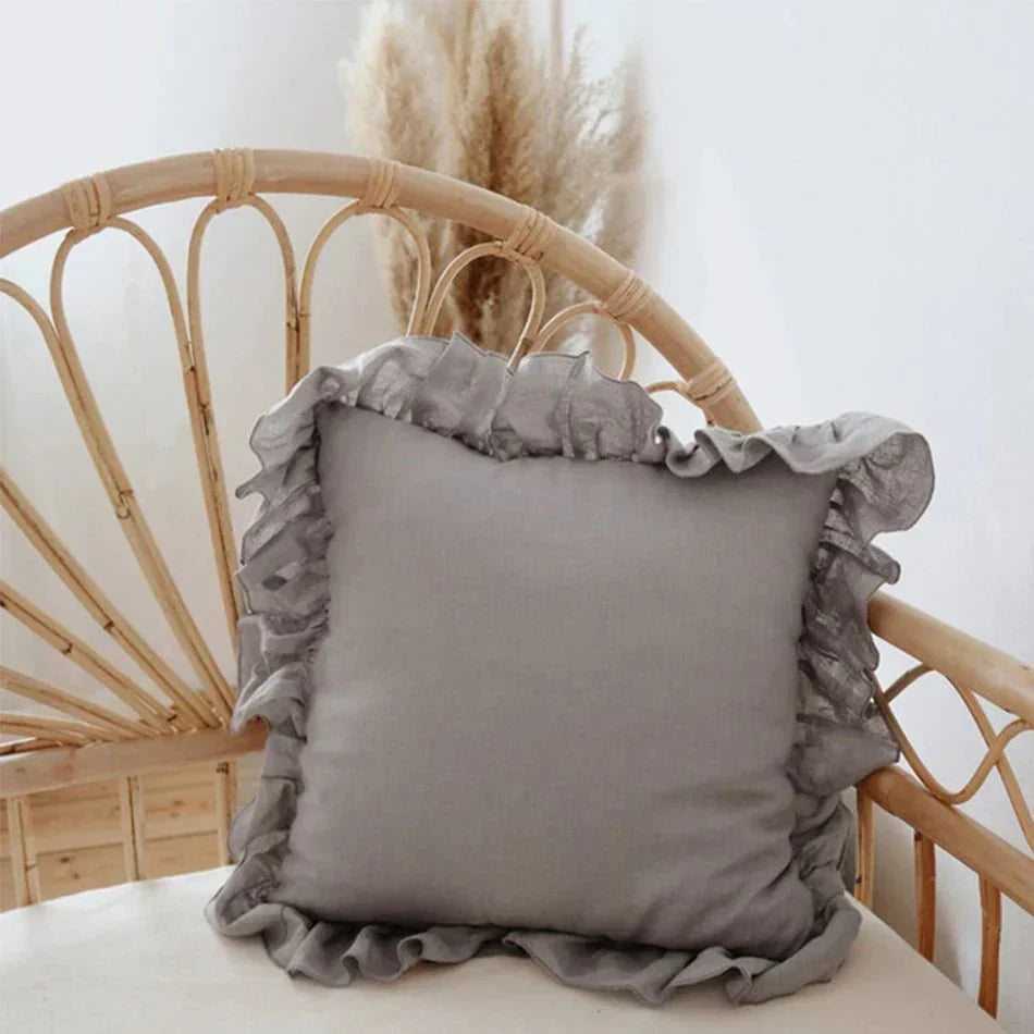 Soft Linen Ruffle Pillowcase | Elegant Design for Cozy Home Decor