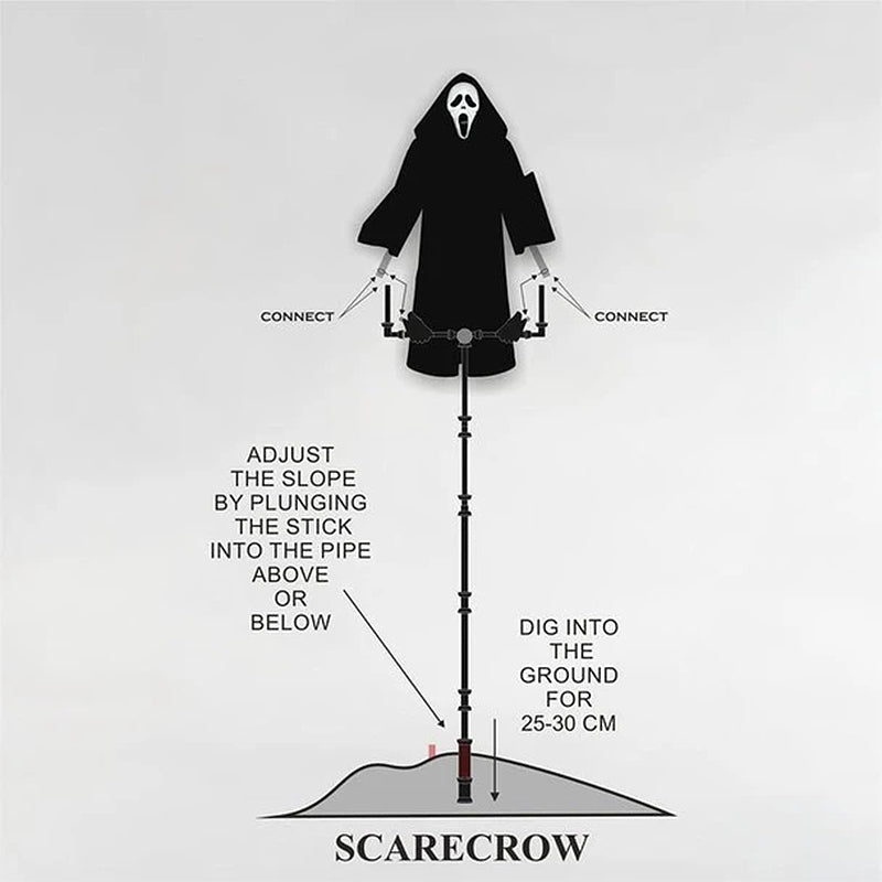 Spooky Scarecrow | Halloween Decoration with Lightweight Design | Terrifying Outdoor Ornament for Garden Festivities