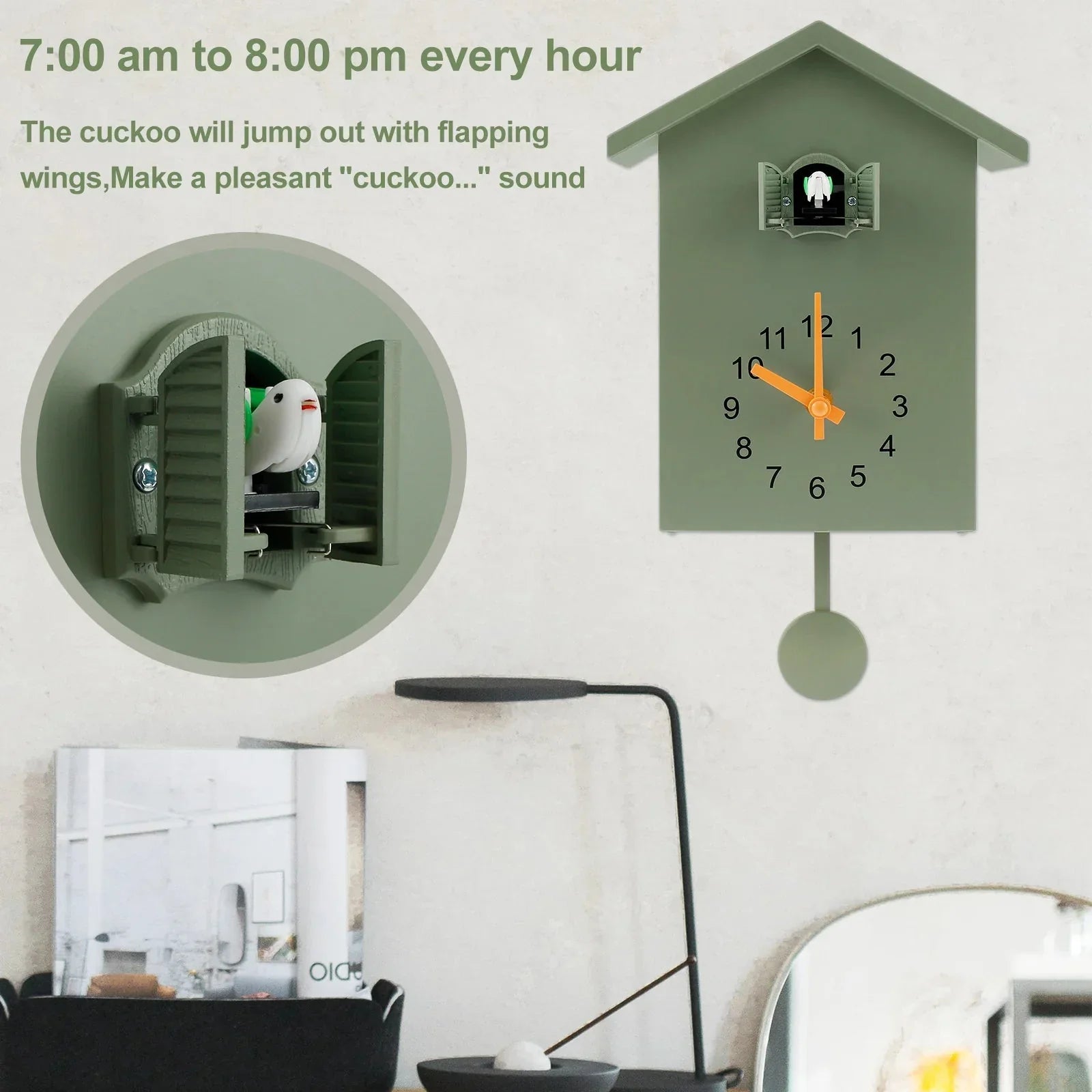 Timeless Charm | Cuckoo Clock with Delightful Sound & Eco-Friendly Design | Charming Wall Decor for Cozy Living Spaces