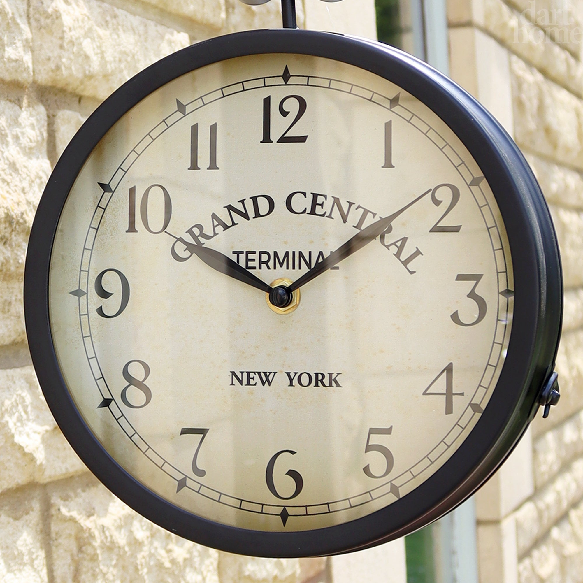 Timeless Charm | Large Outdoor Wall Clock with Double-Sided Dial | Durable Metal Design for Elegant Garden Decor