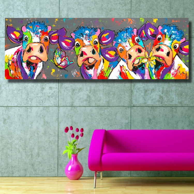 Vibrant Cows | Canvas Wall Art with High-Definition Print | Colorful Home Decor for Lively Spaces
