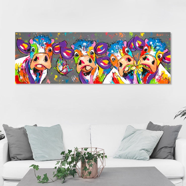 Vibrant Cows | Canvas Wall Art with High-Definition Print | Colorful Home Decor for Lively Spaces