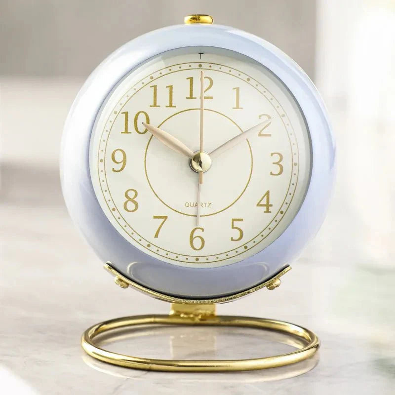 Vintage Style Alarm Clock with Silent Function & Night Light | Creative Design for Peaceful Mornings