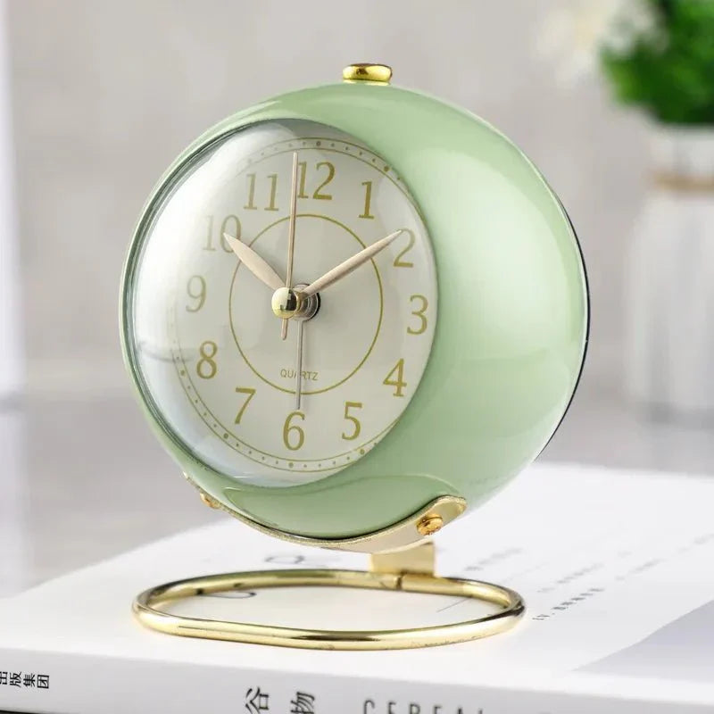 Vintage Style Alarm Clock with Silent Function & Night Light | Creative Design for Peaceful Mornings
