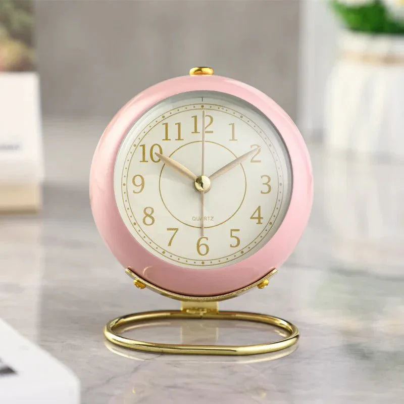 Vintage Style Alarm Clock with Silent Function & Night Light | Creative Design for Peaceful Mornings