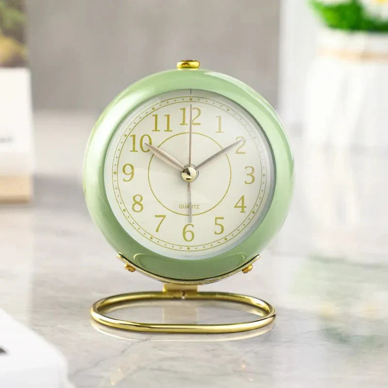 Vintage Style Alarm Clock with Silent Function & Night Light | Creative Design for Peaceful Mornings