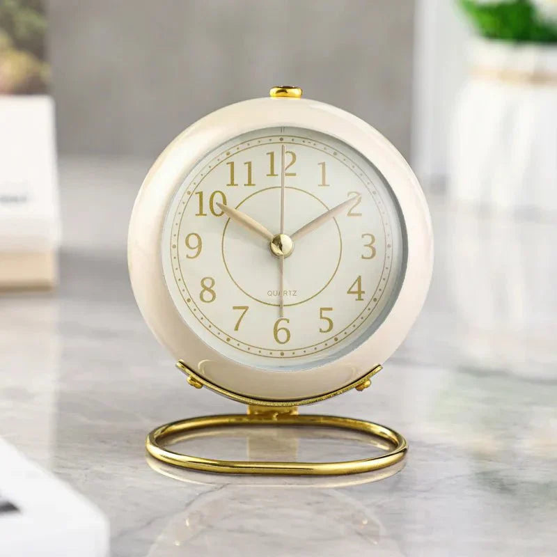 Vintage Style Alarm Clock with Silent Function & Night Light | Creative Design for Peaceful Mornings