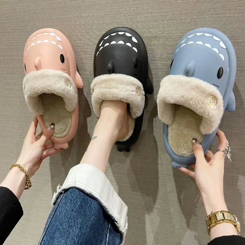 Whimsical Cotton Slippers | SharkSlides with Non-Slip Sole | Cozy Indoor Footwear for Ultimate Comfort